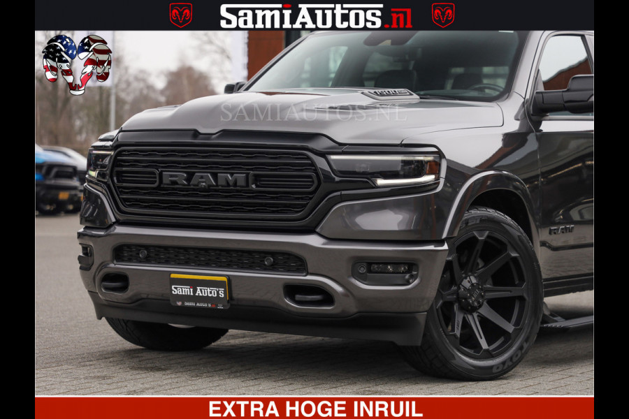 Dodge Ram LIMITED | 5.7 V8 HEMI 402PK | TUFF WIELEN | MEEST VOLLE LIMITED | PRACHTIGE KLEUR GRANITE CRYSTAL PEARL | CREW CAB | DUBBELE CABINE DC 5 PERSOONS | CREW CAB 5 PERSOONS | DUBBELE CABINE DC | MEEST ROYALE EN COMFORTABELE BEDRIJFSAUTO | HEAD-UP | LUCHTVERING | RONDOM CAMERA | MWK KLEP | PANORAMA DAK |