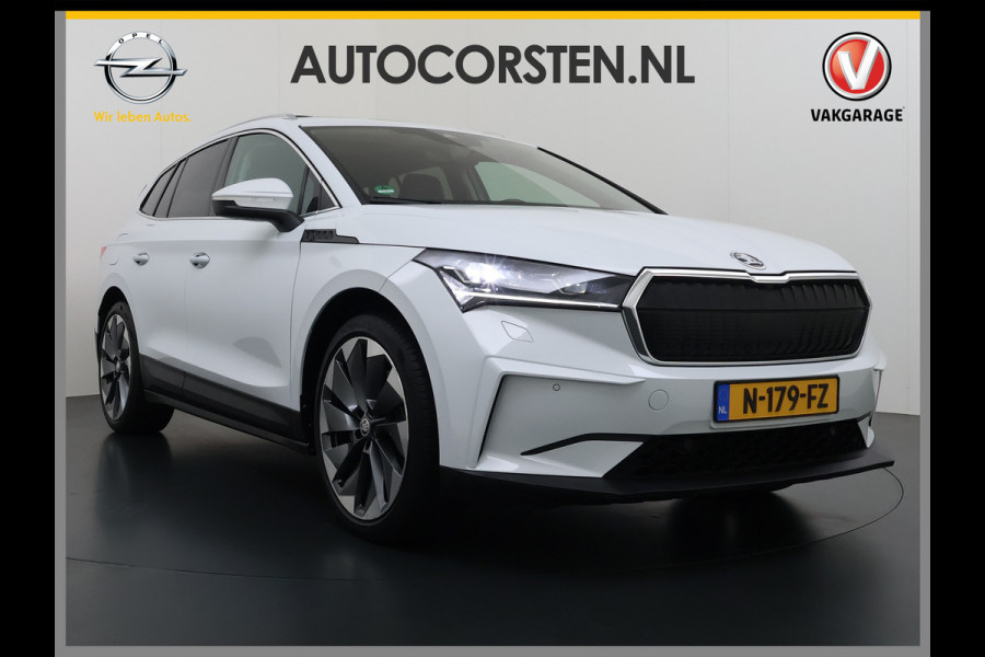 Škoda ENYAQ iV 80 SOH 93% Warmtepomp Pano-Dak Leer+Elektr+Memory+Verwarmd Adap.Cruise Lmv 21" Camera Matrix-Led Apple Carplay Android Auto Pdc Privacy GlasDAB Stuur+Achterbankverwarming Draadloze telefoonlader Keyless Dodehoek detectie Dealeronderhouden Origineel Nederlandse Auto Nieuwprijs €59.055,-