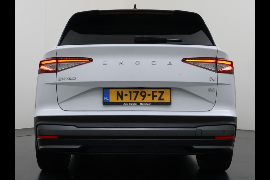 Škoda ENYAQ iV 80 SOH 93% Warmtepomp Pano-Dak Leer+Elektr+Memory+Verwarmd Adap.Cruise Lmv 21" Camera Matrix-Led Apple Carplay Android Auto Pdc Privacy GlasDAB Stuur+Achterbankverwarming Draadloze telefoonlader Keyless Dodehoek detectie Dealeronderhouden Origineel Nederlandse Auto Nieuwprijs €59.055,-