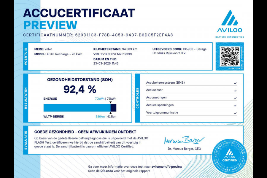 Volvo XC40 Recharge P8 AWD R-Design | SOH: 92,4% | Alcantara | Adaptive CC | Camera | Blindspot |