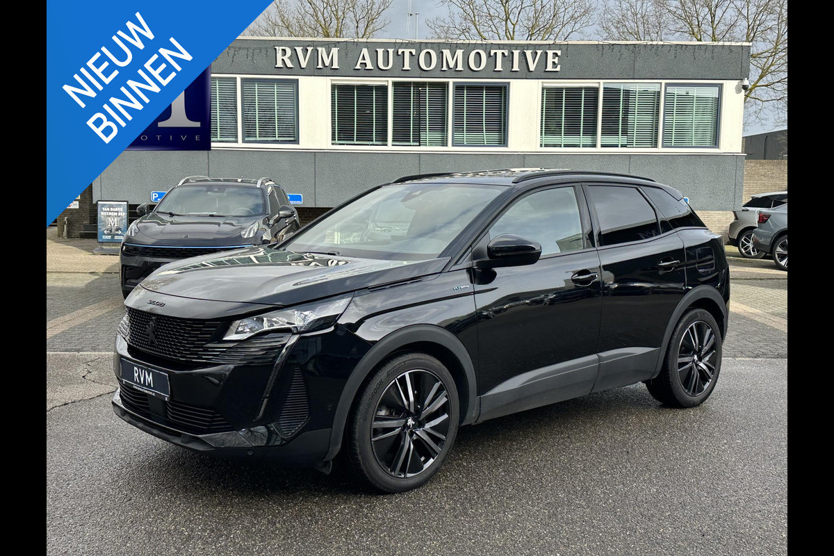 Peugeot 3008 1.6 HYbrid 225 GT Pack Business PANO| BLACK PACK| VAN €29.900,- NU VOOR SLECHTS €27.877,- Uw LENTEVOORDEEL €2.023,-| FOCAL AUDIO| CAMERA VOOR + ACHTER| ADAPTIVE CRUISE| DODE HOEK SENSOR| ELEK. ACHTERKLEP| STOELVERWARMING