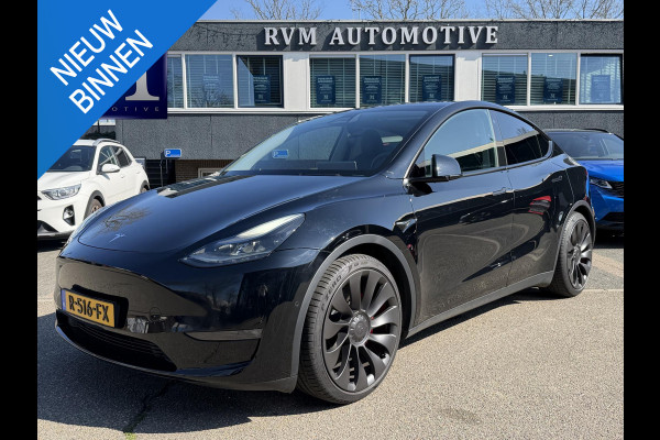 Tesla Model Y Performance AWD 75 kWh SOH 93% VAN €38.900,- NU VOOR SLECHTS €35.877,- Uw LENTEVOORDEEL €3.023,-AUTOPILOT| 21 INCH TURBINE VELGEN| ACHTERBANK VERWARMD| STOEL + STUURVERWARMING |DE HOOGVOLTACCU EN AANDRIJFLIJN GARANTIE TOT 2030 of 192.000KM |