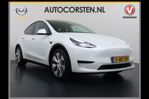 Tesla Model Y RWD 300pk SOH 95% Warmtepomp LFP-Accu Leer Lmv Camera's Panoramadak Adap.Cruise Navi Ecc Autopilot Stoel+Stuur+Achterbank Verwarming Elek.Achterklep Dodehoek detector Draadloze telefoonlader 1e Eigenaar Origineel Nederlandse Auto Fabrieksgarantie op Motor en Accu tot 08-03-2032/160.000km