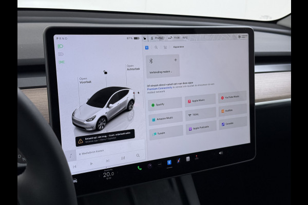 Tesla Model Y RWD 300pk SOH 95% Warmtepomp LFP-Accu Leer Lmv Camera's Panoramadak Adap.Cruise Navi Ecc Autopilot Stoel+Stuur+Achterbank Verwarming Elek.Achterklep Dodehoek detector Draadloze telefoonlader 1e Eigenaar Origineel Nederlandse Auto Fabrieksgarantie op Motor en Accu tot 08-03-2032/160.000km