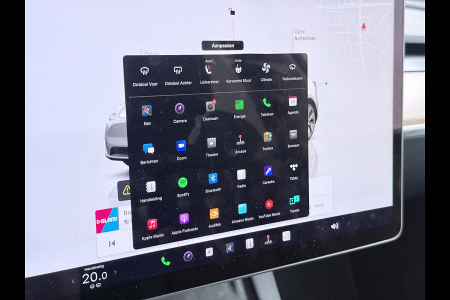 Tesla Model Y RWD 300pk SOH 95% Warmtepomp LFP-Accu Leer Lmv Camera's Panoramadak Adap.Cruise Navi Ecc Autopilot Stoel+Stuur+Achterbank Verwarming Elek.Achterklep Dodehoek detector Draadloze telefoonlader 1e Eigenaar Origineel Nederlandse Auto Fabrieksgarantie op Motor en Accu tot 08-03-2032/160.000km