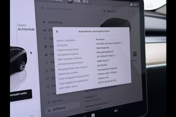 Tesla Model Y RWD SOH 95% Warmtepomp LFP-Accu Leder Lmv Camera's Panoramadak Adap.Cruise Navi Ecc Autopilot Stoel+Stuur+Achterbank Verwarming Elek.Achterklep Dodehoek detector Draadloze telefoonlader Origineel Nederlandse Auto Fabrieksgarantie op Motor en Accu tot 7-12-2030/160.000km