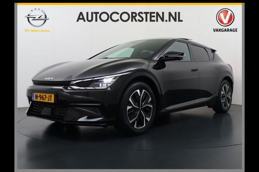Kia Ev6 GT-Line 77.4kWh SOH 100% Warmtepomp PanoDak Head-Up Alcantar/Leer Stoelventilatie Elek.Stoelen+MemoryMeridian SOH 100% 360°Camer DAB  Elek.Achterklep Lmv Lane Assist 1600kg trekvermogen! Laden tot 240kW 1e Eigenaar Origineel Nederlandse Auto € 57.000 nieuw