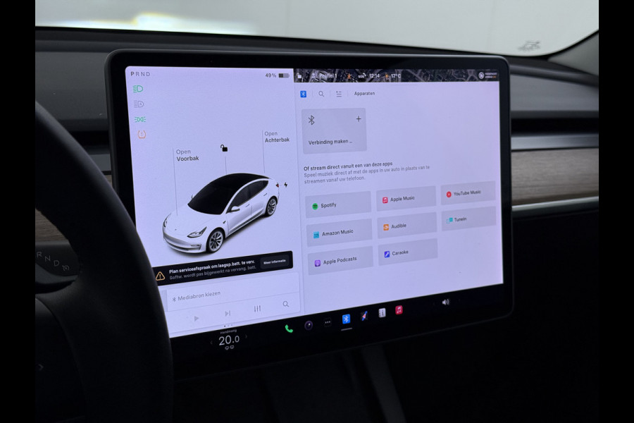 Tesla Model 3 Long Range AWD 75kWh Facelift Trekhaak Warmtepomp Elek.Achterklep Lmv AutoPilot Leder Panoramadak Adaptive-Cruise Camera's Elekt Navi LED DAB Voorverwarmen interieur Keyless One-Pedal-Drive 4WD SOH 86% 1e Eigenaar Origineel Nederlandse Auto Fabrieksgarantie op Accu en Motor tot 21-12-2028/192.00km € 62.000 nieuw !