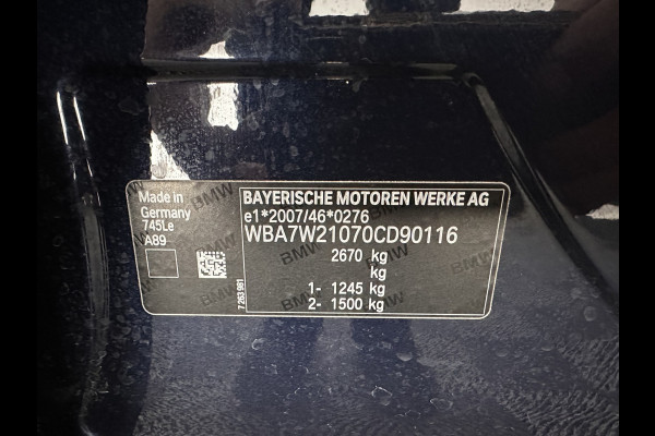 BMW 7 Serie 745Le (Plug-in) (INCL-BTW) *PANO | LEATHER | FULL-LED | HEAD-UP | BLINDSPOT | MEMORY-PACK | DIGI-COCKPIT | KEYLESS | DAB+ | CAMERA | HEATED-COMFORTSEATS | AMBIENTLIGHT | CARPLAY | SHIFTPADDLES | 18''ALU*