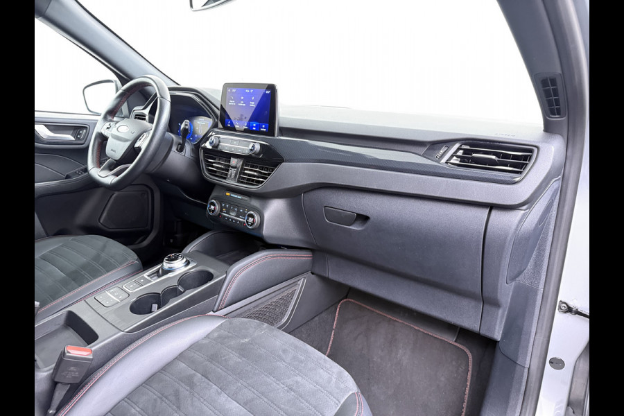 Ford Kuga 2.5 Hybrid PHEV ST-Line X Trekhaak Leer/Alcantara Head-Up Display Adaptive-Cruise Camera Navi Ecc Stoel+Achterbankverwarming App Privacy Glas Winterpakket Elek.Achterklep Led Virtual Cockpit Dodehoek-assistent 1.500KG Trekgewicht 1e Eigenaar Dealeronderhouden € 46.000 nieuw