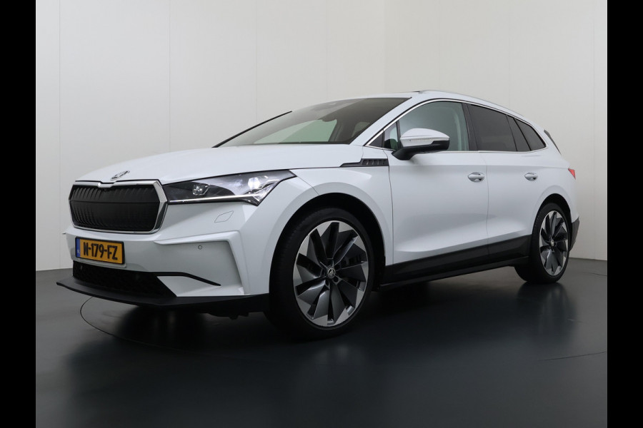 Škoda ENYAQ iV 80 SOH 93% Warmtepomp Pano-Dak Leer+Elektr+Memory+Verwarmd Adap.Cruise Lmv 21" Camera Matrix-Led Apple Carplay Android Auto Pdc Privacy GlasDAB Stuur+Achterbankverwarming Draadloze telefoonlader Keyless Dodehoek detectie Dealeronderhouden Origineel Nederlandse Auto Nieuwprijs €59.055,-