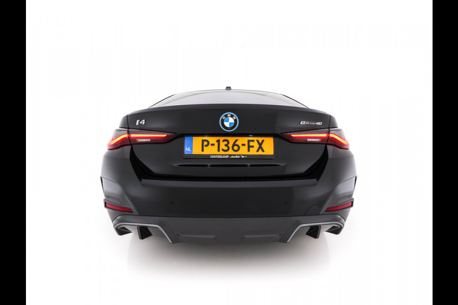 BMW i4 eDrive40 High Executive 84 kWh M-Sportpack [ 3-Fase-11kW ] {SOH-93%} (INCL.BTW)  Aut *LEATHER | HEAD UP | FULL-LED | HIFI-SOUND | CRUISE | WIDESCREEN-COCKPIT | DAB+ | CAMERA | AMBIENTLIGHT | CARPLAY | HEATED-SPORTSEATS | PRIVACY-GLASS | 19''ALU*