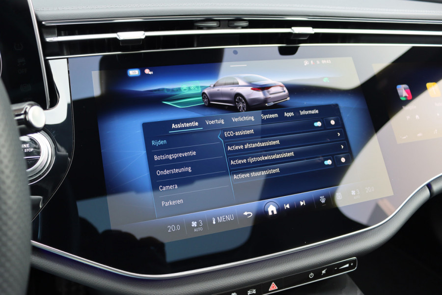 Mercedes-Benz E-Klasse 400 e 4MATIC AMG Line | Hyperscreen | Luchtvering | Achterasbesturing | Distronic+ | HUD | Massage | Burmester | Nappa Leder | Trekhaak | Vlakkenverwarming | Stoelventilatie | Soft-Close |