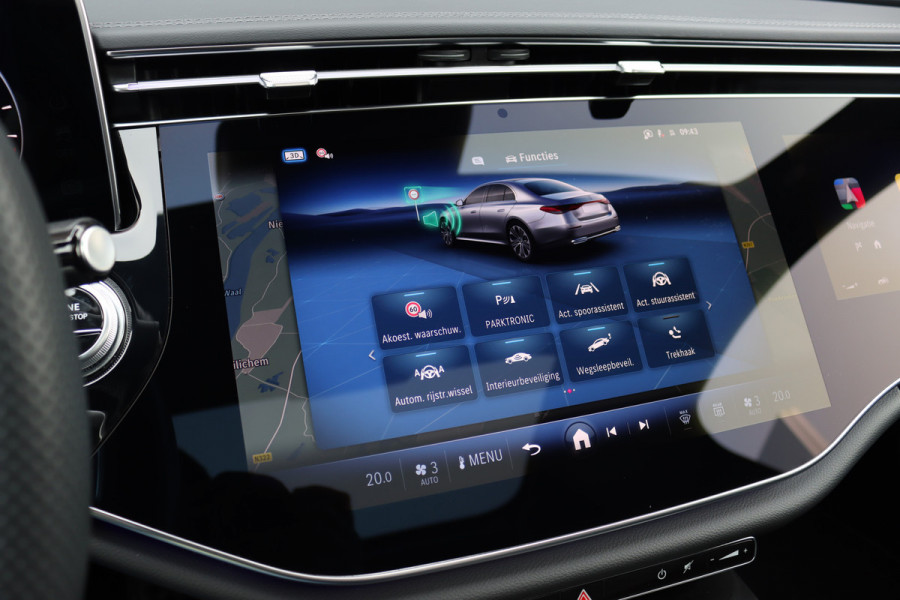 Mercedes-Benz E-Klasse 400 e 4MATIC AMG Line | Hyperscreen | Luchtvering | Achterasbesturing | Distronic+ | HUD | Massage | Burmester | Nappa Leder | Trekhaak | Vlakkenverwarming | Stoelventilatie | Soft-Close |