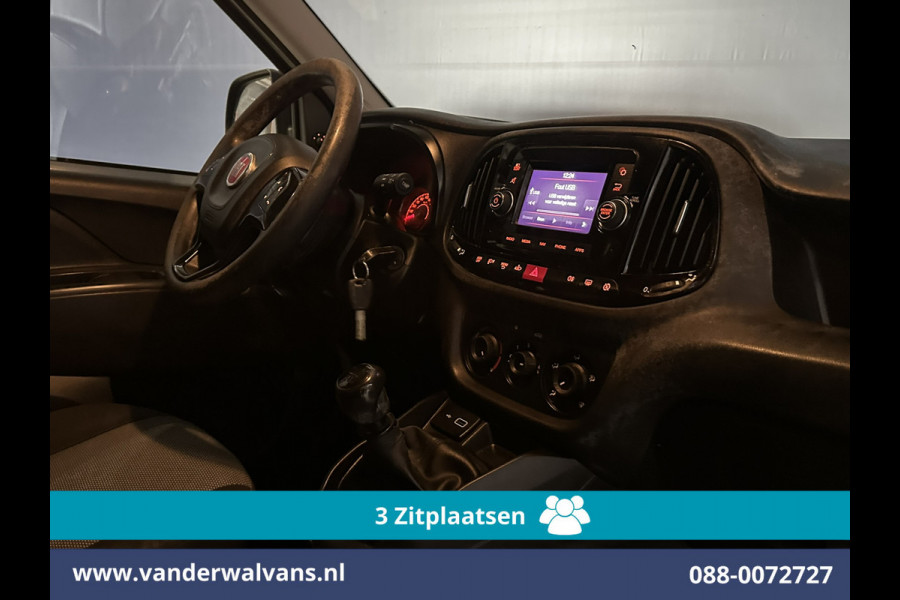 Fiat Doblò Cargo 1.6 MJ 105pk L2H1 Euro6 Airco | 3-Zits | Navigatie | Trekhaak | Dakdragers Cruisecontrol, Parkeersensoren, Bijrijdersbank