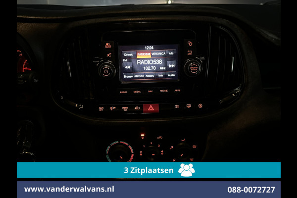 Fiat Doblò Cargo 1.6 MJ 105pk L2H1 Euro6 Airco | 3-Zits | Navigatie | Trekhaak | Dakdragers Cruisecontrol, Parkeersensoren, Bijrijdersbank
