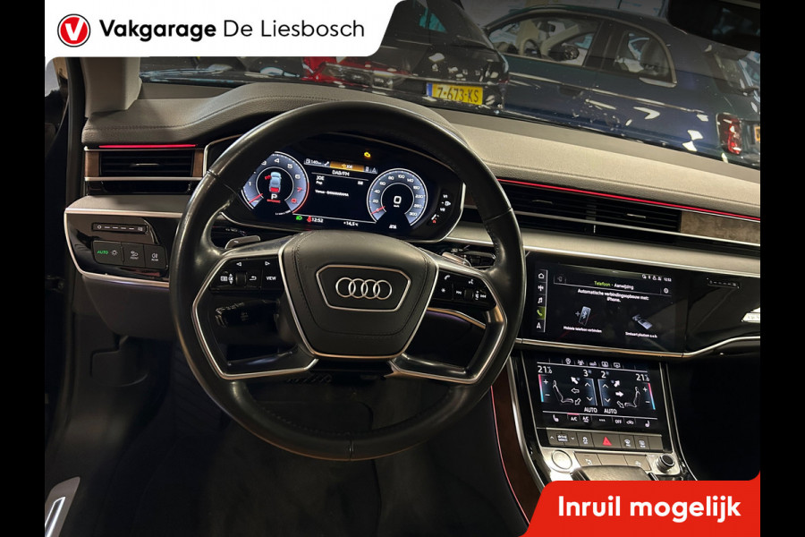 Audi A8 55 TFSI quattro / Leder / Navigatie / 20inch / B&O / stoel verwarming voor + achter.