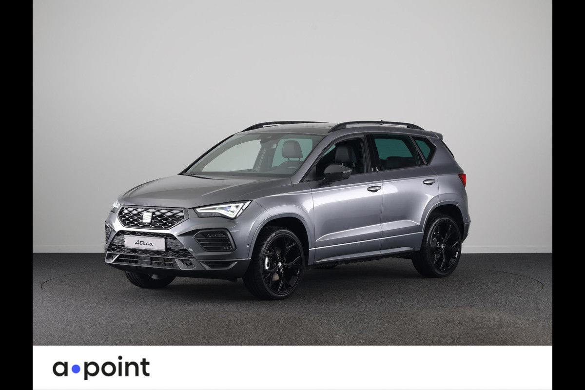 Seat Ateca 1.5 TSI FR Business Intense | Elektr. Panoramisch kanteldak| Velgen 'Exclusive Glossy Black', 19 inch | Kuipstoelen, Dinamica Aurora Blue (suede look) | Verwambare voorstoelen + Stuurwiel | Draadloze Carplay
