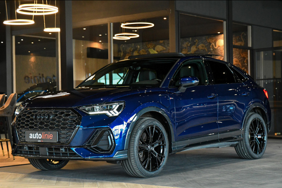 Audi Q3 Sportback 45 TFSI e 3x S-Line. Pano, ACC, Sonos, Keyless, Matrix, Sfeer, Camera, Dodeh, 20''!