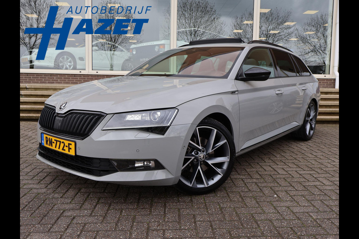 Škoda Superb Combi 1.4 TSI ACT 150 PK SPORTLINE DSG AUT. *STEEL GREY* + WEGKL. TREKHAAK | PANORAMA | 19 INCH | CANTON | ADAPTIVE CRUISE | ALCANTARA