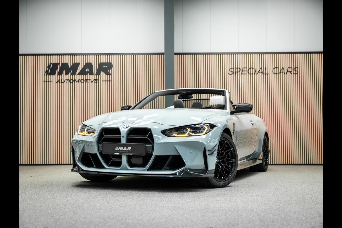 BMW 4 Serie Cabrio M4 xDrive Competition | Carbon Performance Pack | Yellow DRL'S | Brooklyn Grau | Stuurverwarming en nek verwarming |