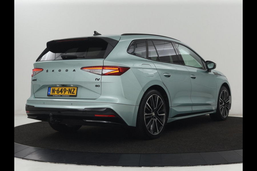 Škoda ENYAQ iV 80 Founders Edition Silver | SOH 90% | Trekhaak | Matrix LED | Carplay | Camera | Stuurverwarming | Keyless | Navigatie