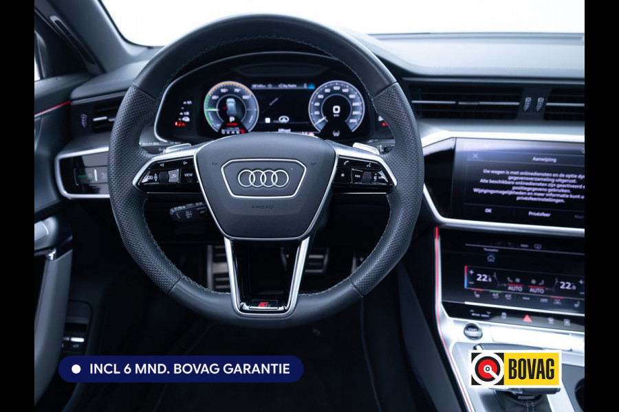 Audi A6 Avant 50 TFSI e quattro 3x S-Line | Facelift | Panoramdak | Stoel- & Stuurverw. | Elec. trekhaak | Elec. achterklep | Elec. verst. best. stoel met geheugen, Sfeerverlichting, 20"LMV, Matrix Led, Adap. onderstel, Daytona Grijs