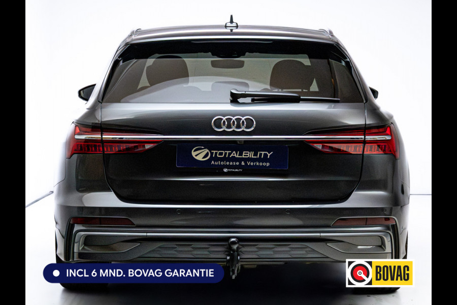 Audi A6 Avant 50 TFSI e quattro 3x S-Line | Facelift | Panoramdak | Stoel- & Stuurverw. | Elec. trekhaak | Elec. achterklep | Elec. verst. best. stoel met geheugen, Sfeerverlichting, 20"LMV, Matrix Led, Adap. onderstel, Daytona Grijs