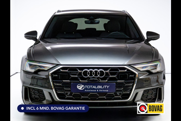 Audi A6 Avant 50 TFSI e quattro 3x S-Line | Facelift | Panoramdak | Stoel- & Stuurverw. | Elec. trekhaak | Elec. achterklep | Elec. verst. best. stoel met geheugen, Sfeerverlichting, 20"LMV, Matrix Led, Adap. onderstel, Daytona Grijs
