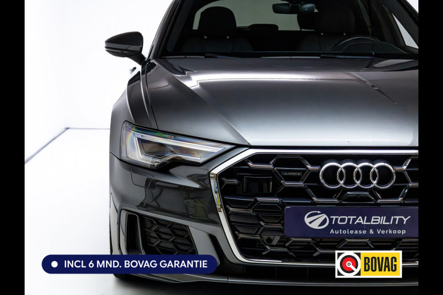 Audi A6 Avant 50 TFSI e quattro 3x S-Line | Facelift | Panoramdak | Stoel- & Stuurverw. | Elec. trekhaak | Elec. achterklep | Elec. verst. best. stoel met geheugen, Sfeerverlichting, 20"LMV, Matrix Led, Adap. onderstel, Daytona Grijs