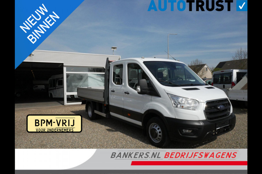 Ford Transit 2.0 TDCI 170PK, L3, Pickup, Dubbel cabine, Airco, Dubbel lucht, Trekhaak 3.500 KG, Laadbak L*B*H = 315*210*40