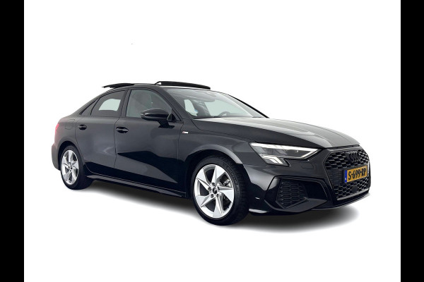 Audi A3 Limousine 35 TFSI S-Line Edition (INCL-BTW) Aut. *PANO | LEATHER-FABRIC | FULL-LED | AMBIENTLIGHT | SPORTSEATS | DIGI-COCKPIT | NAVI-FULLMAP | PRIVACYGLASS | SHIFTPADDLES | DAB+ | ADAPTIVE-CRUISE | 17"ALU*