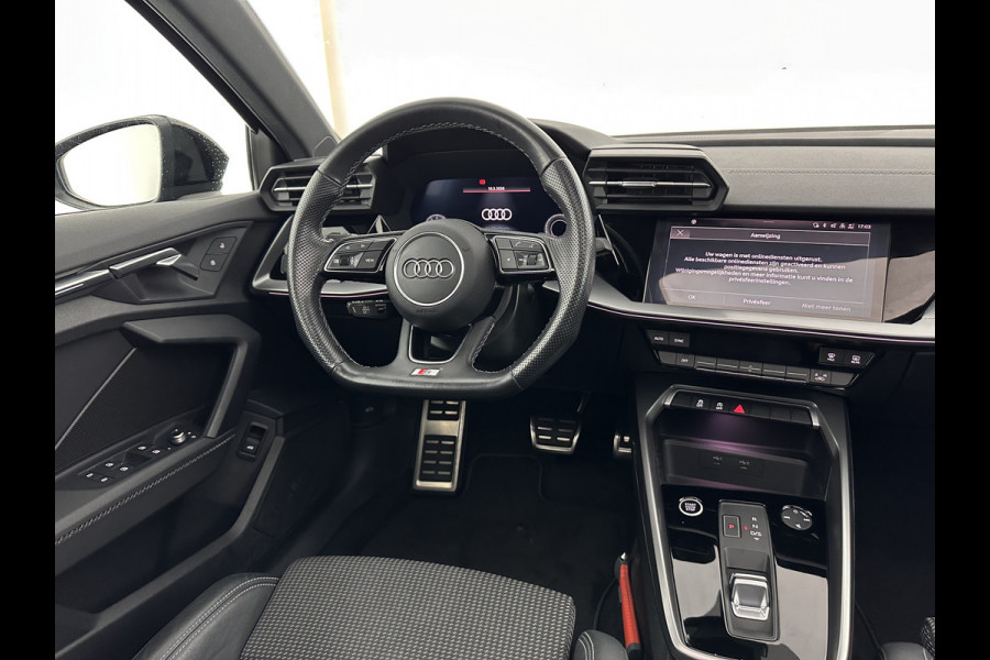 Audi A3 Limousine 35 TFSI S-Line Edition (INCL-BTW) Aut. *PANO | LEATHER-FABRIC | FULL-LED | AMBIENTLIGHT | SPORTSEATS | DIGI-COCKPIT | NAVI-FULLMAP | PRIVACYGLASS | SHIFTPADDLES | DAB+ | ADAPTIVE-CRUISE | 17"ALU*