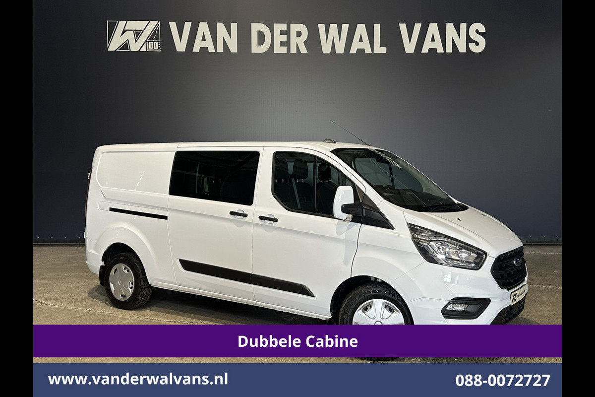 Ford Transit Custom 2.0 TDCI 130pk Automaat L2H1 Dubbele Cabine Euro6 Airco | 6-Zits | Camera | Navigatie | LED, Android Auto, Adaptieve Cruisecontrol, Verwarmde voorruit, Stoelverwarming, Parkeersensoren