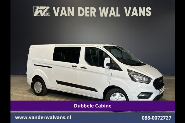 Ford Transit Custom 2.0 TDCI 130pk Automaat L2H1 Dubbele Cabine Euro6 Airco | 6-Zits | Camera | Navigatie | LED, Android Auto, Adaptieve Cruisecontrol, Verwarmde voorruit, Stoelverwarming, Parkeersensoren