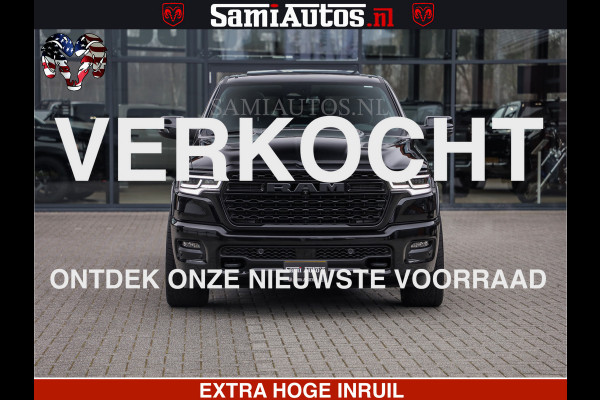 Dodge Ram LIMITED H.O 540 PK 706 Nm | FEUL WIELEN |XB9 | MASSAGE | BOM VOL | CREW CAB | DUBBELE CABINE | GRIJSKENTEKEN | 5 PERSOONS | DE MEEST LUXUEUZE en BEGEERDE Pick-up
