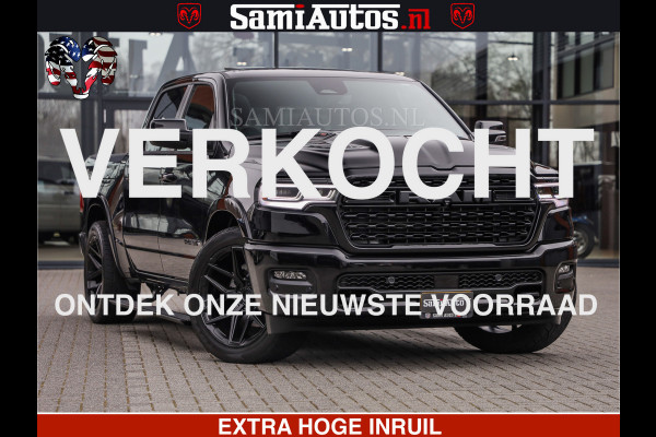 Dodge Ram LIMITED H.O 540 PK 706 Nm | FEUL WIELEN |XB9 | MASSAGE | BOM VOL | CREW CAB | DUBBELE CABINE | GRIJSKENTEKEN | 5 PERSOONS | DE MEEST LUXUEUZE en BEGEERDE Pick-up