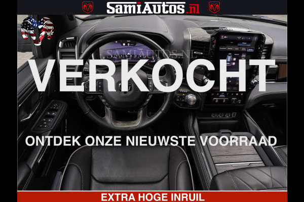Dodge Ram LIMITED H.O 540 PK 706 Nm | FEUL WIELEN |XB9 | MASSAGE | BOM VOL | CREW CAB | DUBBELE CABINE | GRIJSKENTEKEN | 5 PERSOONS | DE MEEST LUXUEUZE en BEGEERDE Pick-up