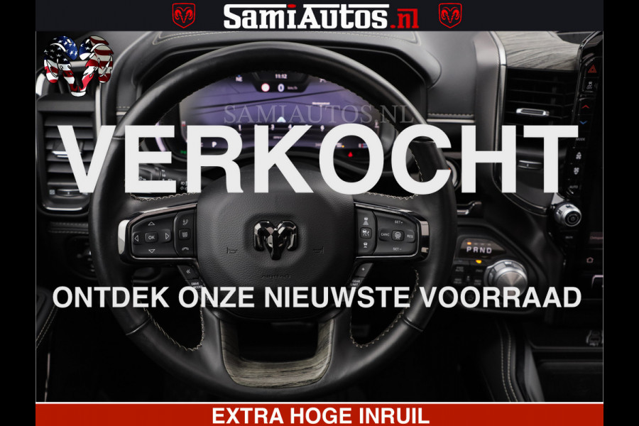 Dodge Ram LIMITED H.O 540 PK 706 Nm | FEUL WIELEN |XB9 | MASSAGE | BOM VOL | CREW CAB | DUBBELE CABINE | GRIJSKENTEKEN | 5 PERSOONS | DE MEEST LUXUEUZE en BEGEERDE Pick-up