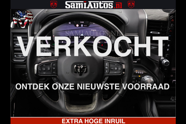 Dodge Ram LIMITED H.O 540 PK 706 Nm | FEUL WIELEN |XB9 | MASSAGE | BOM VOL | CREW CAB | DUBBELE CABINE | GRIJSKENTEKEN | 5 PERSOONS | DE MEEST LUXUEUZE en BEGEERDE Pick-up