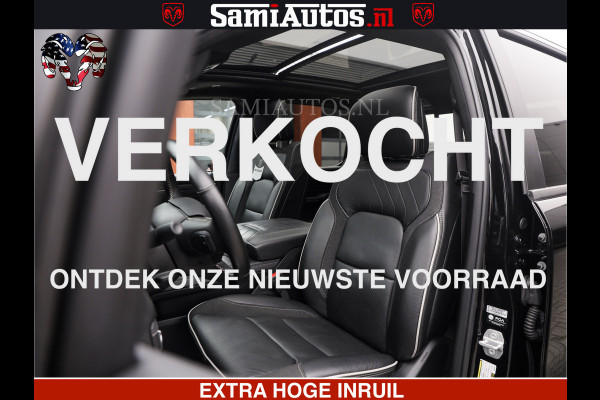 Dodge Ram LIMITED H.O 540 PK 706 Nm | FEUL WIELEN |XB9 | MASSAGE | BOM VOL | CREW CAB | DUBBELE CABINE | GRIJSKENTEKEN | 5 PERSOONS | DE MEEST LUXUEUZE en BEGEERDE Pick-up