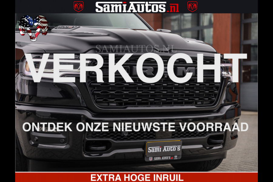 Dodge Ram LIMITED H.O 540 PK 706 Nm | FEUL WIELEN |XB9 | MASSAGE | BOM VOL | CREW CAB | DUBBELE CABINE | GRIJSKENTEKEN | 5 PERSOONS | DE MEEST LUXUEUZE en BEGEERDE Pick-up