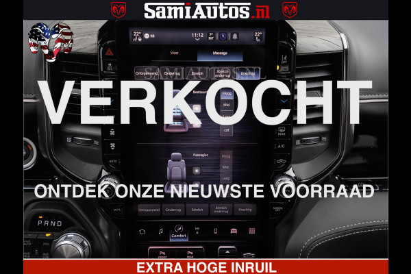 Dodge Ram LIMITED H.O 540 PK 706 Nm | FEUL WIELEN |XB9 | MASSAGE | BOM VOL | CREW CAB | DUBBELE CABINE | GRIJSKENTEKEN | 5 PERSOONS | DE MEEST LUXUEUZE en BEGEERDE Pick-up