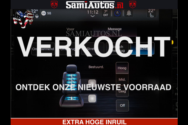 Dodge Ram LIMITED H.O 540 PK 706 Nm | FEUL WIELEN |XB9 | MASSAGE | BOM VOL | CREW CAB | DUBBELE CABINE | GRIJSKENTEKEN | 5 PERSOONS | DE MEEST LUXUEUZE en BEGEERDE Pick-up