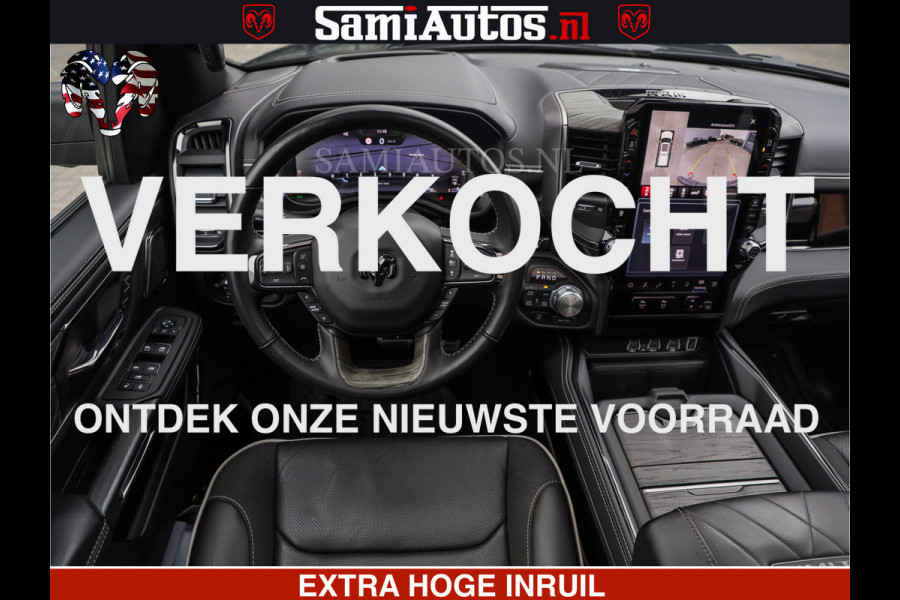Dodge Ram LIMITED H.O 540 PK 706 Nm | FEUL WIELEN |XB9 | MASSAGE | BOM VOL | CREW CAB | DUBBELE CABINE | GRIJSKENTEKEN | 5 PERSOONS | DE MEEST LUXUEUZE en BEGEERDE Pick-up