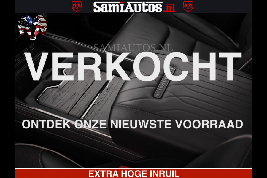 Dodge Ram LIMITED H.O 540 PK 706 Nm | FEUL WIELEN |XB9 | MASSAGE | BOM VOL | CREW CAB | DUBBELE CABINE | GRIJSKENTEKEN | 5 PERSOONS | DE MEEST LUXUEUZE en BEGEERDE Pick-up