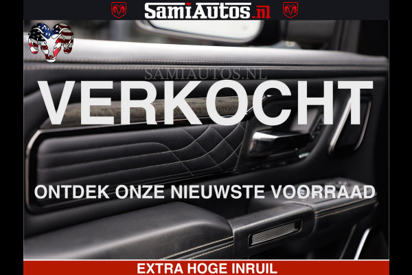 Dodge Ram LIMITED H.O 540 PK 706 Nm | FEUL WIELEN |XB9 | MASSAGE | BOM VOL | CREW CAB | DUBBELE CABINE | GRIJSKENTEKEN | 5 PERSOONS | DE MEEST LUXUEUZE en BEGEERDE Pick-up