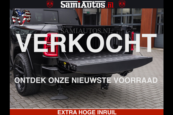 Dodge Ram LIMITED H.O 540 PK 706 Nm | FEUL WIELEN |XB9 | MASSAGE | BOM VOL | CREW CAB | DUBBELE CABINE | GRIJSKENTEKEN | 5 PERSOONS | DE MEEST LUXUEUZE en BEGEERDE Pick-up