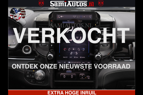 Dodge Ram LIMITED H.O 540 PK 706 Nm | FEUL WIELEN |XB9 | MASSAGE | BOM VOL | CREW CAB | DUBBELE CABINE | GRIJSKENTEKEN | 5 PERSOONS | DE MEEST LUXUEUZE en BEGEERDE Pick-up