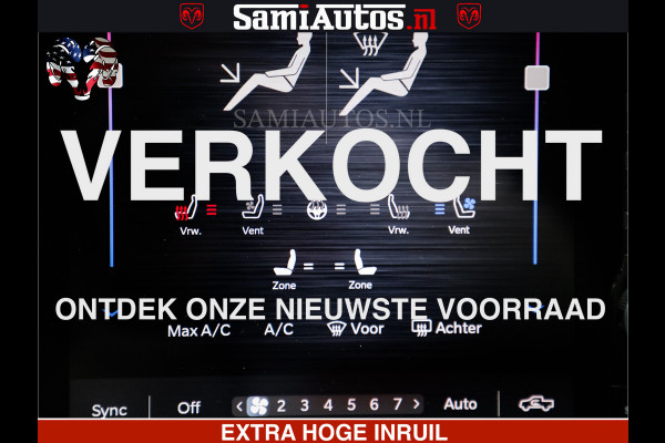 Dodge Ram LIMITED H.O 540 PK 706 Nm | FEUL WIELEN |XB9 | MASSAGE | BOM VOL | CREW CAB | DUBBELE CABINE | GRIJSKENTEKEN | 5 PERSOONS | DE MEEST LUXUEUZE en BEGEERDE Pick-up